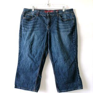 Curvy Soho New York & Company Womens Denim Blue Mid Rise Cropped Jeans Size 18
